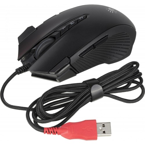 Купить игровую мышь A4Tech Bloody J90s черного цвета с оптическим сенсором 8000dpi и 12 кнопками - идеальный выбор для геймеров!