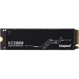 Твердотельный накопитель/ Kingston SSD KC3000, 1024GB, M.2(22x80mm), NVMe, PCIe 4.0 x4, 3D TLC, R/W 7000/6000MB/s, IOPs 900 000/1 000 000, DRAM buffer 1024MB, TBW 800, DWPD 0.71, with Heat Spreader (60 мес)
