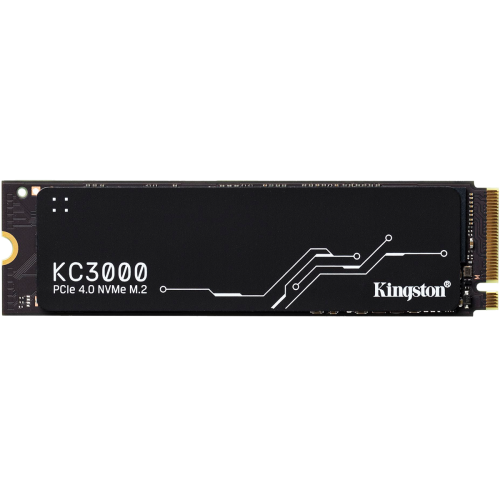 Твердотельный накопитель/ Kingston SSD KC3000, 1024GB, M.2(22x80mm), NVMe, PCIe 4.0 x4, 3D TLC, R/W 7000/6000MB/s, IOPs 900 000/1 000 000, DRAM buffer 1024MB, TBW 800, DWPD 0.71, with Heat Spreader (60 мес) Kingston