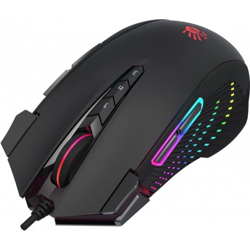 Купить игровую мышь A4Tech Bloody J90s черного цвета с оптическим сенсором 8000dpi и 12 кнопками - идеальный выбор для геймеров!