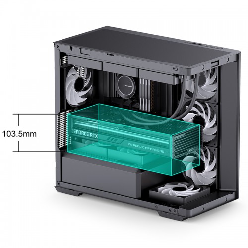 Корпус JONSBO D300 Mini-Tower без блока питания: стильный черный кейс для mATX и mITX с USB-A 3.2 и USB-C 3.2