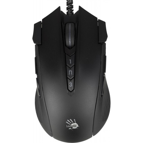 Купить игровую мышь A4Tech Bloody J90s черного цвета с оптическим сенсором 8000dpi и 12 кнопками - идеальный выбор для геймеров!