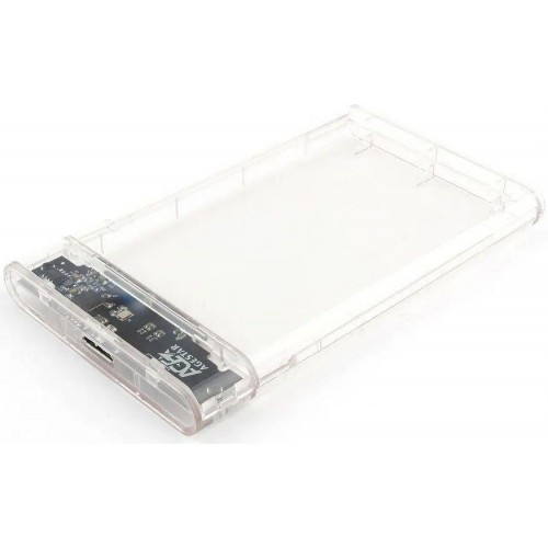 Внешний корпус для HDD/SSD AgeStar 3UB2P4C SATA III USB3.0 пластик прозрачный 2.5" [3UB2P4C]