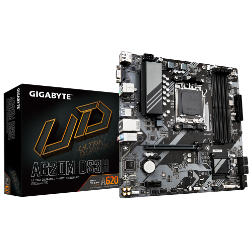 Материнская плата GIGABYTE AMD A620 sAM5: 4xDDR5, HDMI 2.1, PCIe 4.0, mATX для мощных сборок