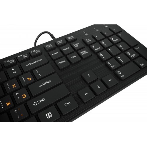 Клавиатура Оклик 520M2U USB Slim Multimedia черная с кабелем 1.6м - идеальный выбор для комфортной работы и игр
