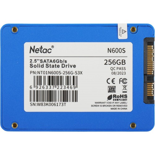 Купить SSD накопитель Netac SATA-III 256GB NT01N600S-256G-S3X N600S 2.5 - высокая скорость и надежность для вашего ПК
