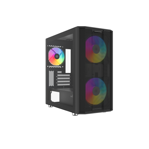 Корпус ПК без блока питания/ Case SAMA S30 Black, Midi-Tower, TG, 2x140mm + 1x120mm ARGB, 1xUSB 3.0 + 1xUSB 3.1 Type-C, mATX, mITX Black SAMA