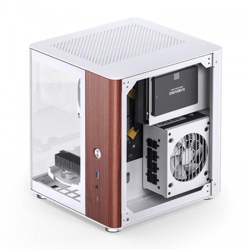 Корпус без блока питания/ Case JONSBO TK-0 White, Desktop SFF, TG, no fan, 1xUSB-A 3.2 + 1xUSB-C 3.2, SFX PSU Support, mITX White JONSBO