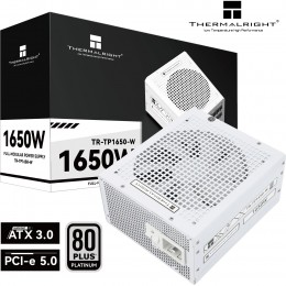 Блок питания 1650W/ Power Supply Thermalright, 1650W 80+ Platinum (ATX, 3.0, PCIe 5.0, Full modular, 1x24(20+4)pin 600mm, 4xCPU 8(4+4)pin, 9xPCIe*2 8(6+2)pin, 2x12VHPWR PCIe 5.0 12+4pin 650mm, 14xSATA, 5xMOLEX4pin, Active, 140x140mm, 170x150x86mm, OPP, OV