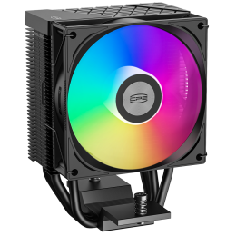 Кулер для процессора/ CPU Cooler PCCooler R300 ARGB BK (150W, 4-pin PWM, 133mm, Al/Cu, 3x6mm, ARGB, 1x92mm, 40.94CFM, 30dBA, 2200RPM, S: 1851/1700/1200/115X, AM5/AM4, black)