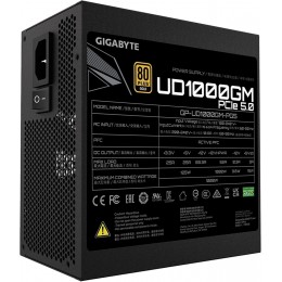 Блок питания Gigabyte ATX 1000W GP-UD1000GM PG5 Gen.5 80+ gold (20+4pin) APFC 120mm fan 8xSATA Cab Manag RTL [GP-UD1000GM PG5]