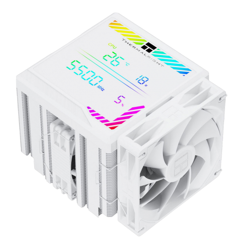 Кулер для процессора/ CPU Cooler Thermalright Peerless Assassin 140 Digital White (4-pin PWM, 165mm, Ni/Cu, 6x6mm, 1x120mm + 1x140mm, 82.CFM, 29.6dBA, 1850RPM, S: 1200, 1700, 1851, 115X, 2011, 2066, AM4, AM5, white)