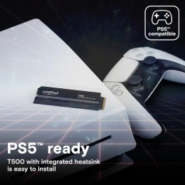 Твердотельный накопитель Crucial T500 1TB PCIe Gen4 NVMe M.2 SSD with heatsink CT1000T500SSD5