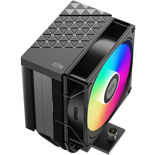 Кулер для процессора/ CPU Cooler PCCooler R300 ARGB BK (150W, 4-pin PWM, 133mm, Al/Cu, 3x6mm, ARGB, 1x92mm, 40.94CFM, 30dBA, 2200RPM, S: 1851/1700/1200/115X, AM5/AM4, black) PcCooler