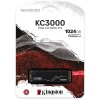 Твердотельный накопитель/ Kingston SSD KC3000, 1024GB, M.2(22x80mm), NVMe, PCIe 4.0 x4, 3D TLC, R/W 7000/6000MB/s, IOPs 900 000/1 000 000, DRAM buffer 1024MB, TBW 800, DWPD 0.71, with Heat Spreader (60 мес) Kingston