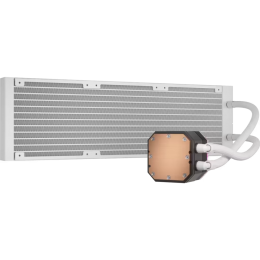Система жидкостного охлаждения/ Water Cooling System Corsair iCUE H150i ELITE CAPELLIX XT (360mm, White, RGB/ Fans: 3x120mm, 65.57CFM, 37dBA, 2100RPM/Rad thickness 27mm/ S: 1851, 1700, 1200, 115X, AM5, AM4)
