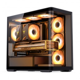 Корпус без блока питания/ Case JONSBO D300, Mini-Tower, TG, no fan, 2xUSB-A 3.2 + 1xUSB-C 3.2, mATX, mITX Black