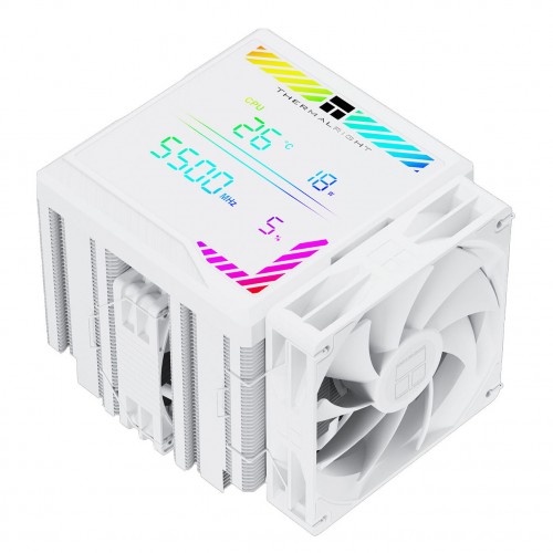 Кулер для процессора/ CPU Cooler Thermalright Peerless Assassin 140 Digital White (4-pin PWM, 165mm, Ni/Cu, 6x6mm, 1x120mm + 1x140mm, 82.CFM, 29.6dBA, 1850RPM, S: 1200, 1700, 1851, 115X, 2011, 2066, AM4, AM5, white)