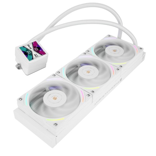 Система жидкостного охлаждения/ Water Cooling System Thermalright Frozen Vision 360 V2 (360mm, LED, White, ARGB/ Fans: 3x120mm, 69CFM, 27dBA, 2150RPM/ Pump height 60mm, 23dBA, 3000RPM, Rad thickness 27mm/ S: 1700, 1200, 1851, 115X, 2011, 2066, AM5, AM4) T