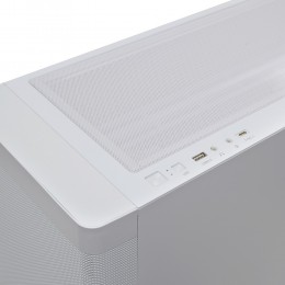 Корпус без блока питания/ Case HSPD M740, Mesh Mid Tower, White, TG, 0.6 SPCC, no fans, E-ATX, ATX, mATX, mITX, 170/400/200mm, 4x2.5", 2x3.5", 7xPCI, 1xUSB-A 3.0, 1xUSB-C 3.0, 460x218x450mm