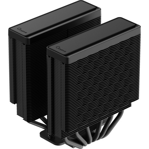 Кулер для процессора Ocypus Delta A62 BK ARGB: мощность 260W, 4-pin PWM, 2 вентиляторов 120mm, совместимость с AM5/AM4, черный дизайн