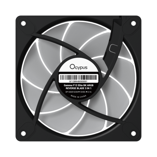 Кулер Ocypus Gamma F12 Elite BK ARGB: 120мм Case Cooler с PWM и обратными лопастями для оптимального охлаждения