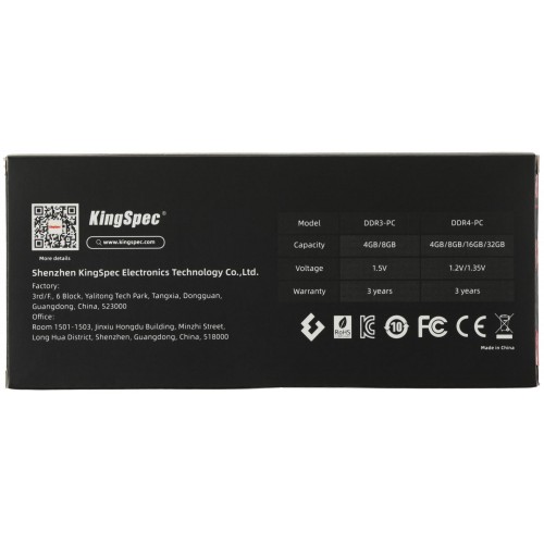 Купить память DDR3 4Gb 1600MHz Kingspec KS1600D3P15004G RTL - Высокопроизводительный модуль для ПК 240-pin CL11