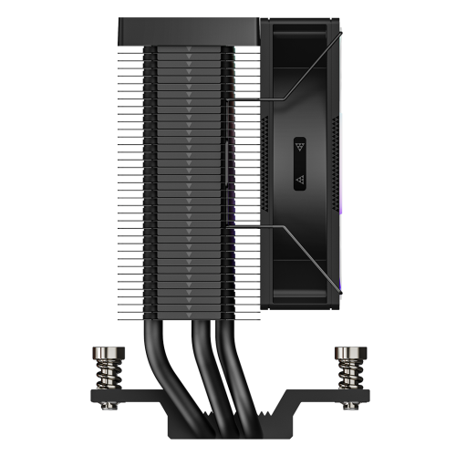 Кулер для процессора/ CPU Cooler PCCooler R300 ARGB BK (150W, 4-pin PWM, 133mm, Al/Cu, 3x6mm, ARGB, 1x92mm, 40.94CFM, 30dBA, 2200RPM, S: 1851/1700/1200/115X, AM5/AM4, black) PcCooler