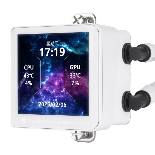 Система жидкостного охлаждения/ Water Cooling System Thermalright Frozen Vision 360 V2 (360mm, LED, White, ARGB/ Fans: 3x120mm, 69CFM, 27dBA, 2150RPM/ Pump height 60mm, 23dBA, 3000RPM, Rad thickness 27mm/ S: 1700, 1200, 1851, 115X, 2011, 2066, AM5, AM4) T