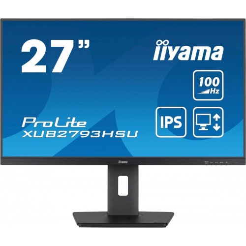 Купить монитор Iiyama 27 ProLite XUB2793HSU-B7: IPS LED, 1ms, 100Hz, FHD, черный, HDMI, DP, матовая поверхность