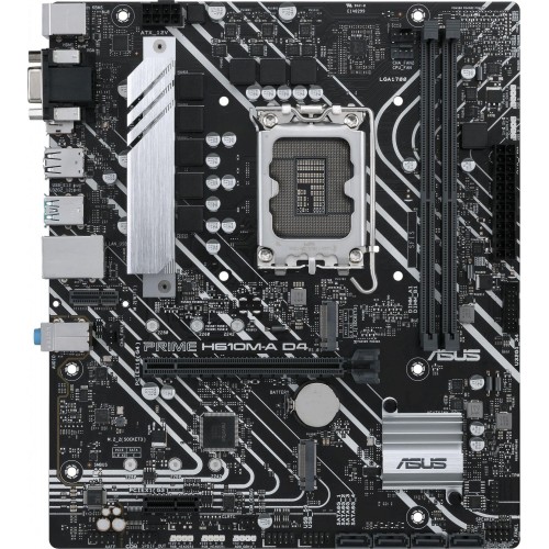 Купить материнскую плату Asus PRIME H610M-A D4-CSM для Intel Soc-1700: mATX, 2xDDR4, HDMI, DP, 7.1 звук