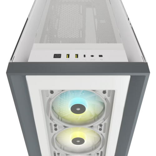 Корпус без блока питания/ Case Corsair iCUE 5000X RGB, Midi-Tower, TG, 3x120mm RGB, 2xUSB-A 3.2, 1xUSB 3.2 Type-C, E-ATX, ATX, mATX, mITX White Corsair