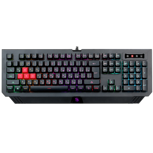 Клавиатура A4Tech B120N USB с LED-подсветкой для геймеров, черная, 1.8 м кабель