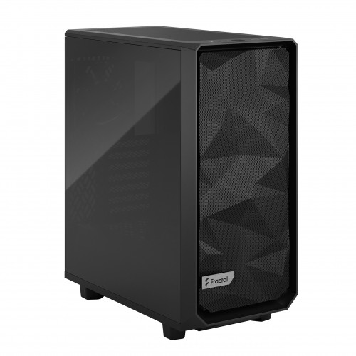 Корпус ПК без блока питания/ Case Fractal Design Meshify 2 Compact TG Dark Tint, Midi-Tower, 2x140mm + 1x120mm, 2xUSB-A 3.2 + 1xUSB 3.2 Type-C ATX, mATX, mITX Black Fractal Design