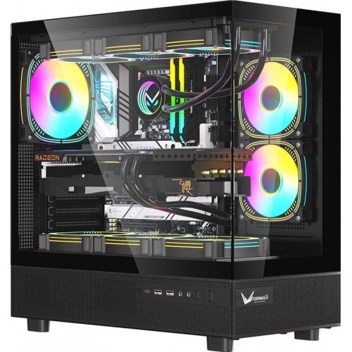 Корпус Formula Crystal Z8 черный ATX с 9 вентиляторами 120mm и 6 вентиляторами 140mm, USB 3.0 и аудио выходом