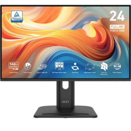 Монитор/ MSI PRO MP245PHG E14 23.8'', 1920x1080, IPS, 178x178, 300nit, 144Hz, 4ms, HDMI/DP, 1xUSB-C, 2USB-A, Audio out, 2x2W, LTSP, IntPWR, 100x100VESA, Black, 1y