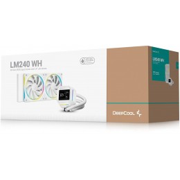 Система водяного охлаждения Deepcool LM240 WH ARGB Soc-AM5/AM4/1200/1700/1851 белый 4-pin 19-36dB Al LCD 220W 1404gr Ret (R-LM240-WHDMMC-1)