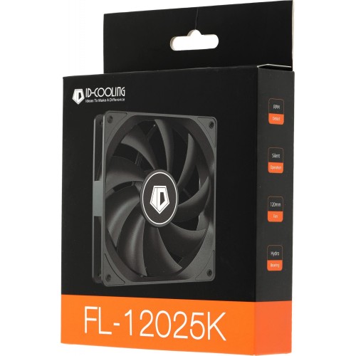 Вентилятор ID-Cooling FL-12025K 120x120x25 мм черный 3-pin, 21 дБ - идеальное охлаждение для вашего корпуса