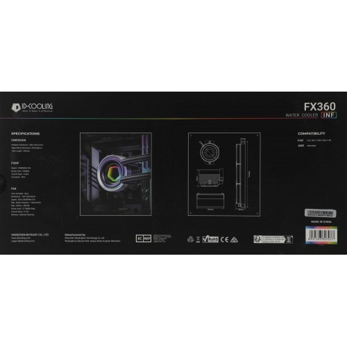 Система водяного охлаждения ID-Cooling FX360 Inf ARGB Soc-AM5/AM4/1200/1700/1851 черный 4-pin 27.2dB Al+Cu 350W Ret [FX360 INF]