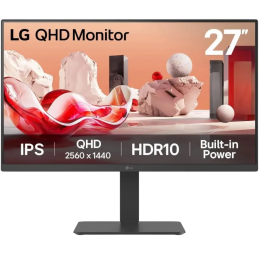 Монитор LG 27BA45QB-B 27"/ LG 27BA45QB-B 27'', 2560x1440, IPS, 178x178, 350nit, 75Hz, 5ms, 2HDMI/DP, noUSB-A, LTSP, IntPWR, 100x100VESA, Черный, 1y
