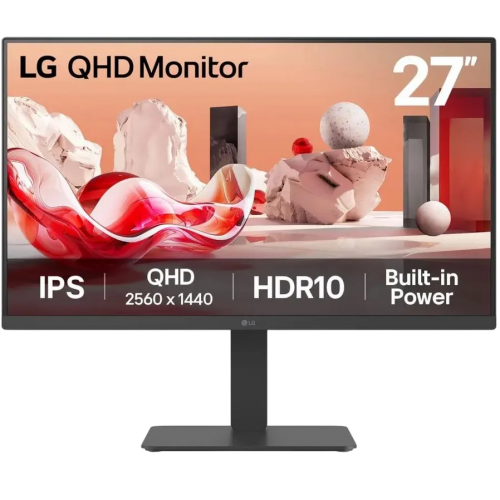Монитор LG 27BA45QB-B 27"/ LG 27BA45QB-B 27'', 2560x1440, IPS, 178x178, 350nit, 75Hz, 5ms, 2HDMI/DP, noUSB-A, LTSP, IntPWR, 100x100VESA, Черный, 1y