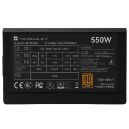 Блок питания 550W/ Power Supply Thermalright, 550W 80+ Bronze (ATX, 3.0, Non-modular, 1x24(20+4)pin 550mm, 1xCPU*2 8(4+4)pin 600+150mm, 1xPCIe 8(6+2)pin 450mm, 1xSATA*3+MOLEX4pin*1 400+150+150+150mm, 1xSATA*2+MOLEX4pin*2 400+150+150+150mm, Active, 120x120