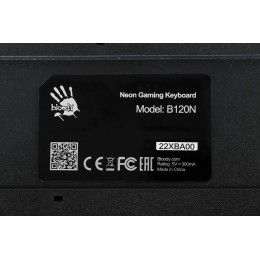 Клавиатура/ Клавиатура A4Tech B120N черный USB Multimedia for gamer LED каб.:1.8м