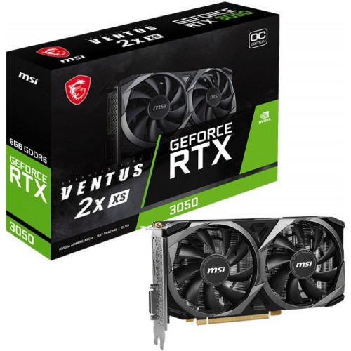 Купить видеокарту MSI RTX 3050 VENTUS 2X XS 8G OC - 8Гб GDDR6, PCI-E 4.0, 128bit, для игр и графики