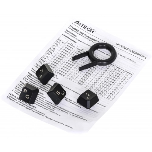 Клавиатура A4Tech B120N USB с LED-подсветкой для геймеров, черная, 1.8 м кабель