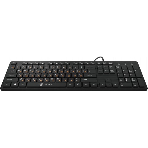 Клавиатура Оклик 520M2U USB Slim Multimedia черная с кабелем 1.6м - идеальный выбор для комфортной работы и игр