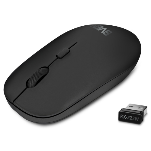 Беспроводная мышь SVEN RX-222W чёрная (BT, 2.4GHz, АКБ, 3+1кл. 1200-1800DPI, кор.) Sven