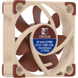 Кулер для корпуса/ Case Cooler Noctua NF-A4x10 PWM (40x40x10mm, 4-pin PWM, 5.2CFM, 19.6dBA, 5000RPM, Beige/Brown)