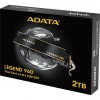 Твердотельный накопитель/ ADATA SSD LEGEND 960, 2000GB, M.2(22x80mm), NVMe 1.4, PCIe 4.0 x4, 3D NAND, R/W 7400/6800MB/s, IOPs 750 000/630 000, DRAM buffer 2000MB, TBW 1560, DWPD 0.43, with Heat Spreader (5 лет) ADATA