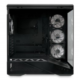 Корпус без блока питания/ Case HSPD F711, Panoramic Full Tower, Black, TG, 0.7 SPCC, 4x120mm ARGB (FN027) ATX, mATX, mITX 190/420/280mm 2x2.5", 2x3.5", 7xPCI 1xUSB-A 3.0, 1xUSB-C 445x235x475mm
